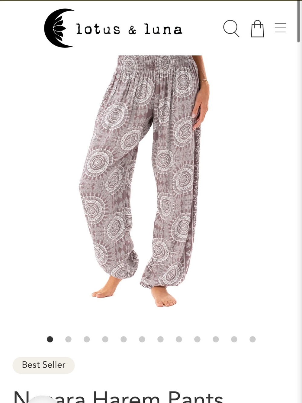 Women's Paisley Harem Pants - purple taupe